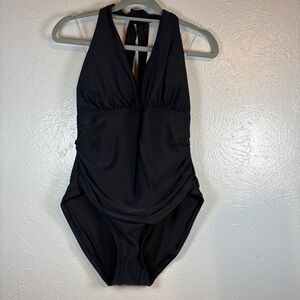 NWT Tommy Hilfiger Women's Sz 14 One Piece Swimsuit Halter TZ3MS503 $88